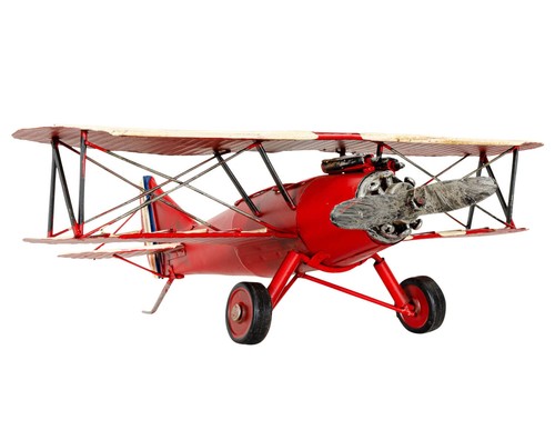 Modèle avion biplan - modèle, métal