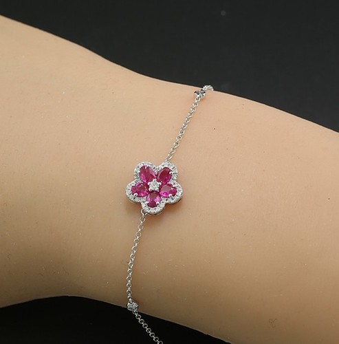 Bracelet rubis brillants - brillants, or