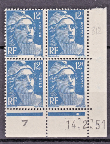 Timbre 1951 france coin date - 1951,