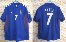 Maillot Equipe de France 2002 Pires Adidas #7 Shirt Football Jersey - XL
