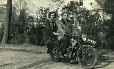 Poland Ksieginice Couple on EMW R35 Motorcyle ancienne photo snapshot 1956