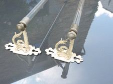 👍 2 ANCIENNE BARRE PORTE SERVIETTE TUBE VERRE ANTIQUE GLASS TOWEL BAR HOLDER ☺️