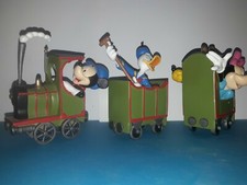 Statue Train Disney Mickey Donald Minnie & Pluto Disney Rare No Box