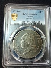 5 Francs Louis XVIII 1821 A 