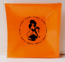 Cendrier Playboy Club en Verre Orange Pin-Up Sexy Bunny Girl 1965-1970