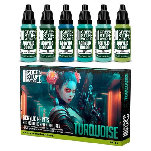 Set peinture turquoise - set,