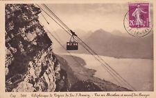 CARTE POSTALE ANCIENNE CPA TELEPHERIQUE DE VEYRIER DU LAC D'ANNECY (1937)