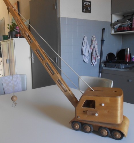 Ancienne grande grue bois - ancienne, en