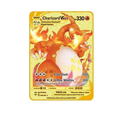 Carte pokémon metal doré - ⭐,