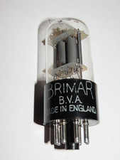 vanne/tube à vide en verre BRIMAR 6SL7GT