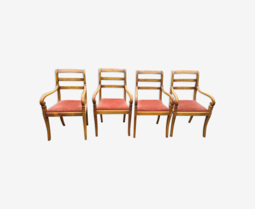 Fauteuils merisier style - fauteuils,