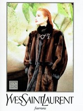  publicité Advertising 0522 1991  Yves Saint Laurent  fourrures