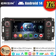 8-Core 64GO Android 14 Autoradio GPS DAB+DVD pour Jeep Compass Wrangler Chrysler