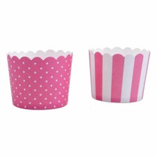 Städter Moule à cupcakes rose-blanc Mini 12 moules en papier Moules à pâtisserie