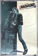 ALAIN BASHUNG  DISQUES PHILIPS AFFICHE ORIGINALE CONCERT TOURNÉE ANNÉES 80