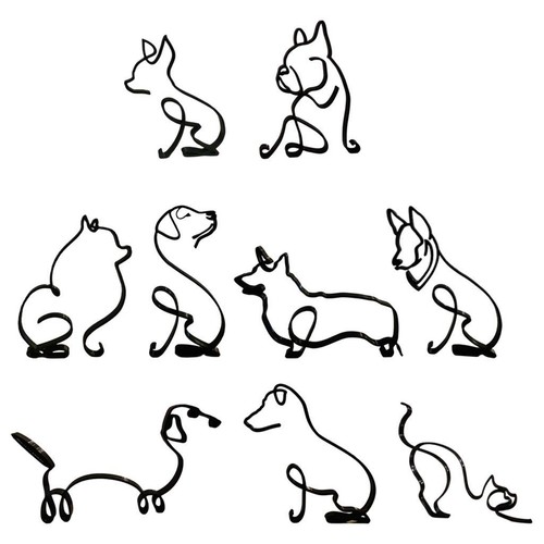 Figurine abstraite chien - figurine, de