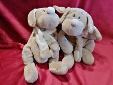 Doudou lot de 2 doudous peluche chien beige crème AFIBEL Etat Neuf