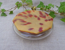 ANCIENNE BOÎTE EN VERRE - POUDRIER - COUVERCLE MATIÈRE SYNTHÉTIQUE - VERS 1930