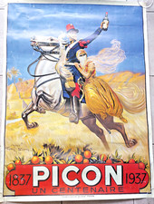 Affiche ancienne publicitaire centenaire PICON - 1837 - 1937 - Bière -