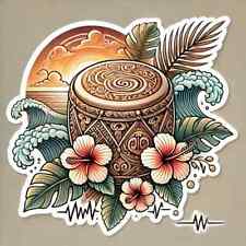 2 Autocollants hibiscus Tahiti