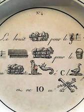 Assiette Creil ? Choisy? Rebus Début XIX ème Rare numero 4
