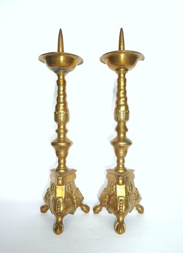 Deux bougeoirs baroques 18e - bougeoirs,