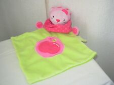 Peluche doudou "Chat rose" jeu d'éveil 1er âge 22cm PDOU052