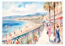 Tableau - création originale impressionniste - Nice - Promenade des Anglais