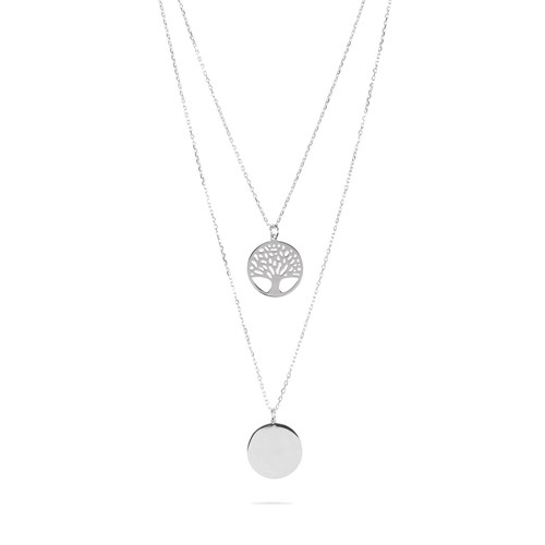 Collier double rangs pendentif