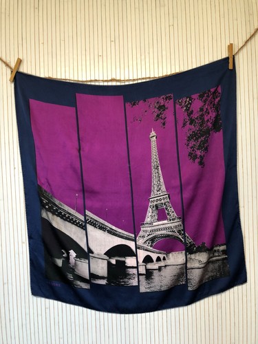 Foulard carré soie vintage - carré,