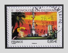 FRANCE 2010 - AUTOADHÉSIF N° 470 SOYOUZ EN GUYANE - OBLITÉRÉ