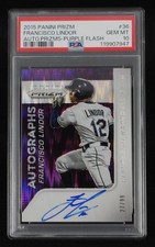 2015 Panini Francisco Lindor #36 Auto Prizms Purple Flash /99 Cleveland PSA 10