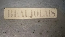 Ancienne Plaque Métal de Cave Sommelier Restauration 50's . BEAUJOLAIS . 8x40cm