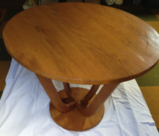 Table chêne massif / Structure lyre / Modèle unique et artisanal 1987