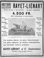 PUBLICITÉ 1910 VOITURES RAYET