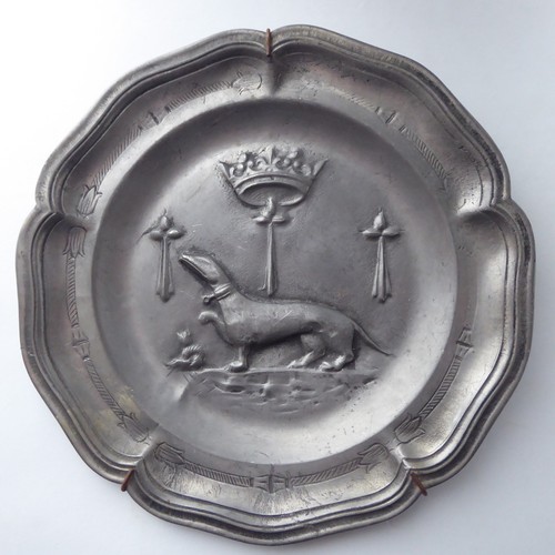 Assiette étain décor - assiette,