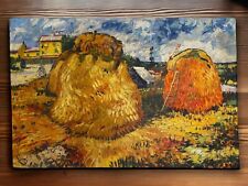 Tableau huile toile d'artiste Vincent Van Gogh signé estampillé main fait mai...