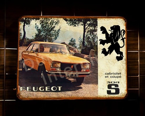 Plaque métal vintage peugeot - vintage,