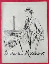 Pub de presse: Le Chapeau MOSSANT illustration SEM. Jauge O.S. Miroir BROT 1927