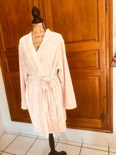 PEIGNOIR - ROBE DE CHAMBRE ROSE SAUMON -velours frappé - doublure Taille 42-46
