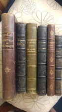 Lot de 6 livres anciens reliés Littérature XIXe siècle