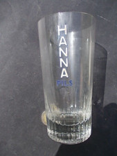 Verre à bière émaillé HANNA PILS brasserie émail base épaisse et côtelée 1950 !