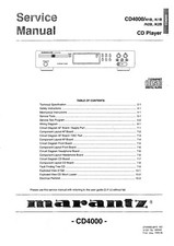 Manuel De Service Pour Marantz CD 4000