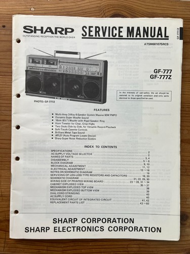 Original sharp 777 gf - gf-777,, gf-777z