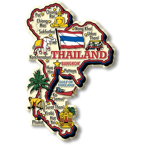 Thailand jumbo country magnet - country,