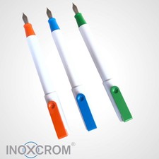 Stylo À Plume INOXCROM Lot De 3 Pièces Fabriqué En Espagne Orange Turquoise Vert