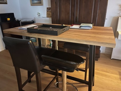 Table haute bois massif - table,
