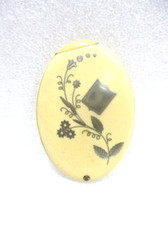 Petit face à main en bakélite avec incrustation Art Nouveau