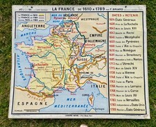 ancienne carte scolaire d'école Hatier France 1610 à 1789 type vidal lablache