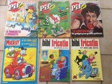 lot de 6 BD années 70 Vintage Bibi fricotin Pif Gadget Journal de Mickey